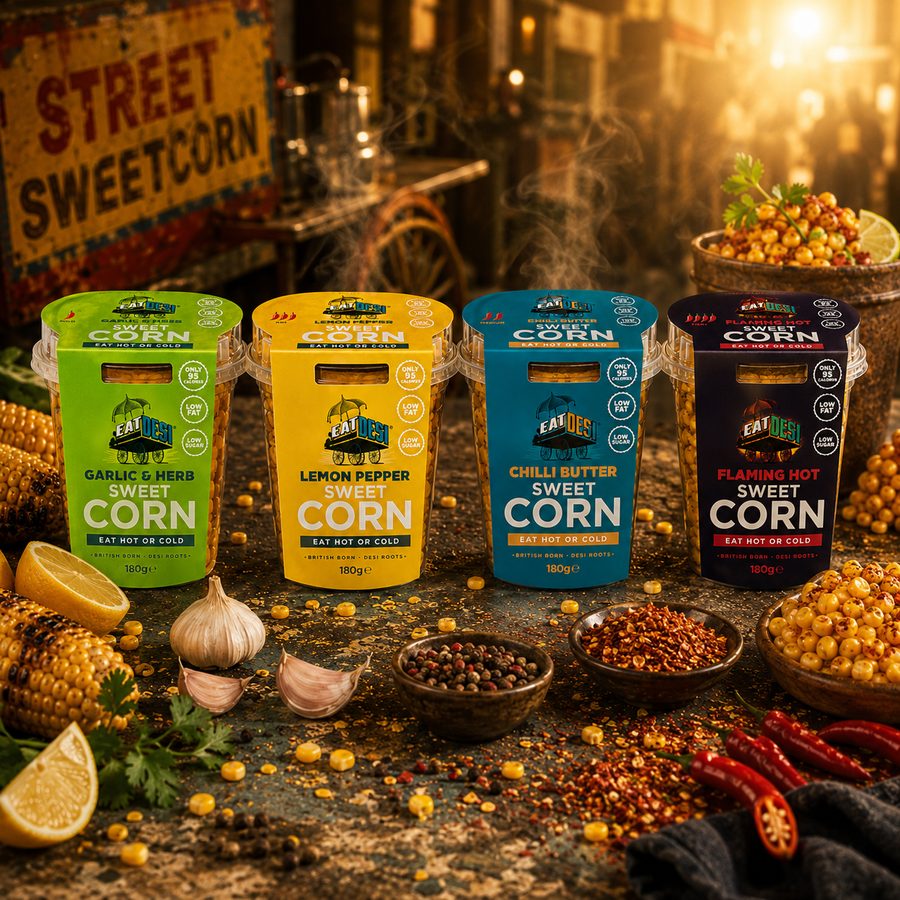 The EatDesi Streetcorn ready-to-eat sweetcorn cup range