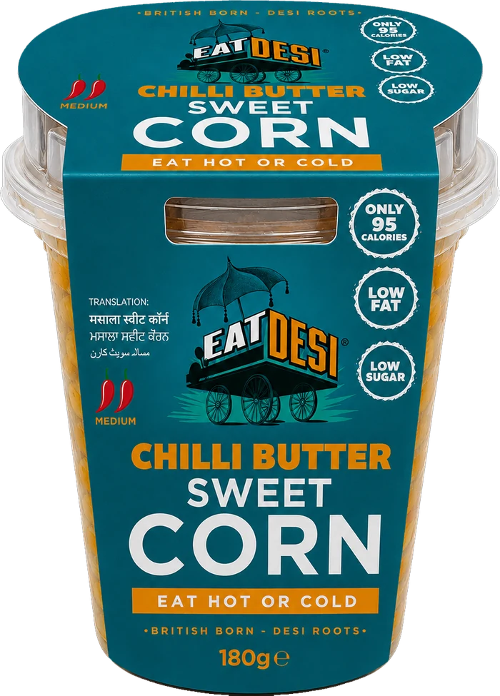 EatDesi Chilli Butter Sweet Corn 180g ready to eat cup