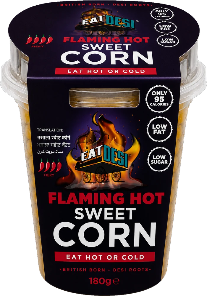 EatDesi Flaming Hot Sweet Corn 180g ready to eat cup