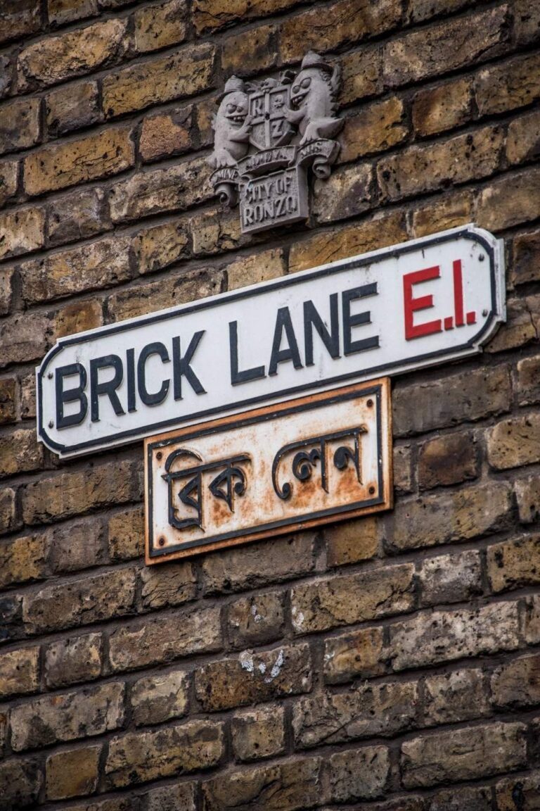 The Brick Lane street sign in English and Bengali