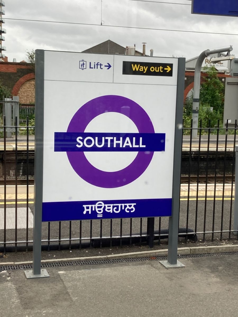 The Southall station sign in English and Punjabi
