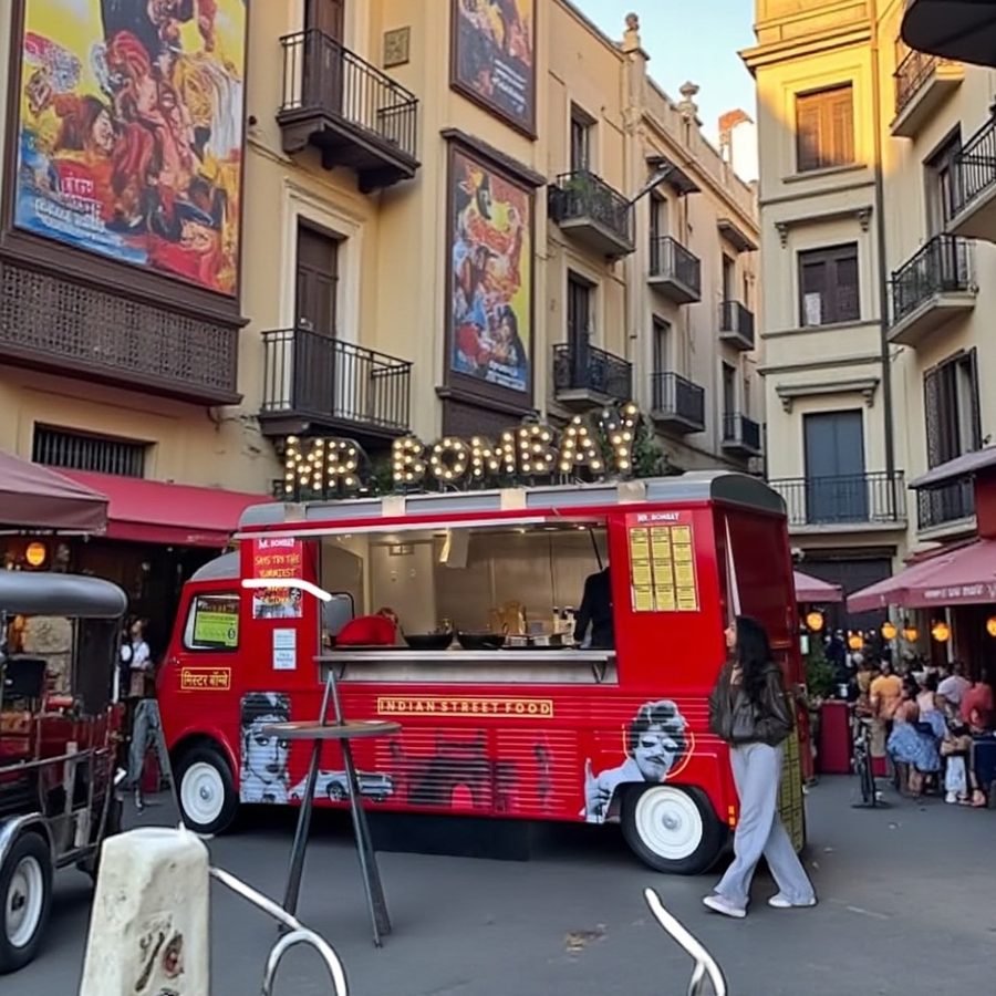 The Mr Bombay street food truck parked up at a market
